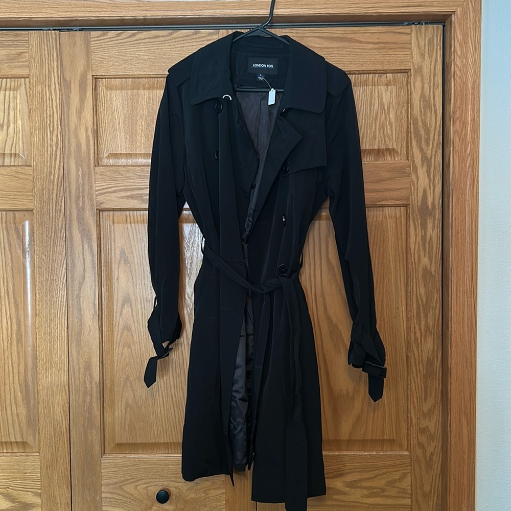 London fog trench coat size large black